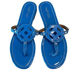 J Mclaughlin Lucy Flip Flop Sandals Womens 11 M Blue Leather